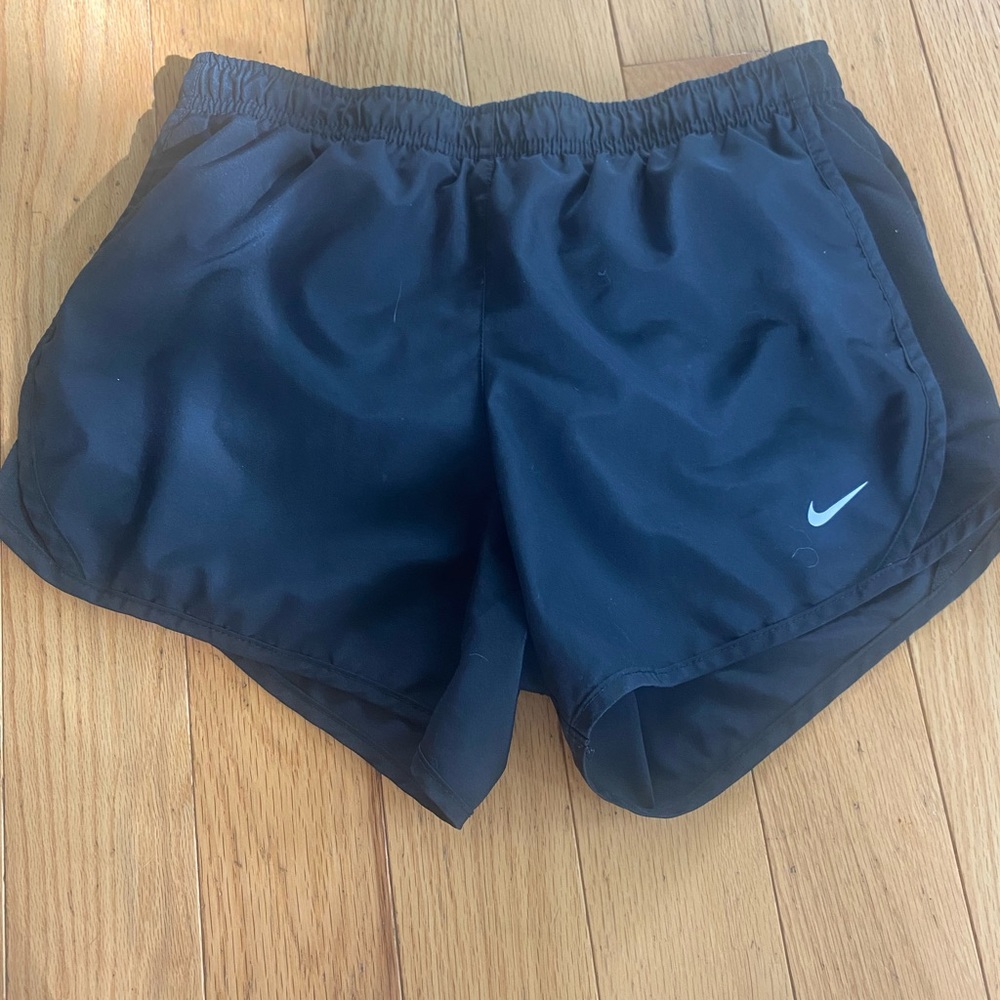black nike running shorts - lightly used - child large